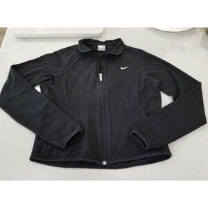 Nike womens zip up jacket size medium cotton / spandex black